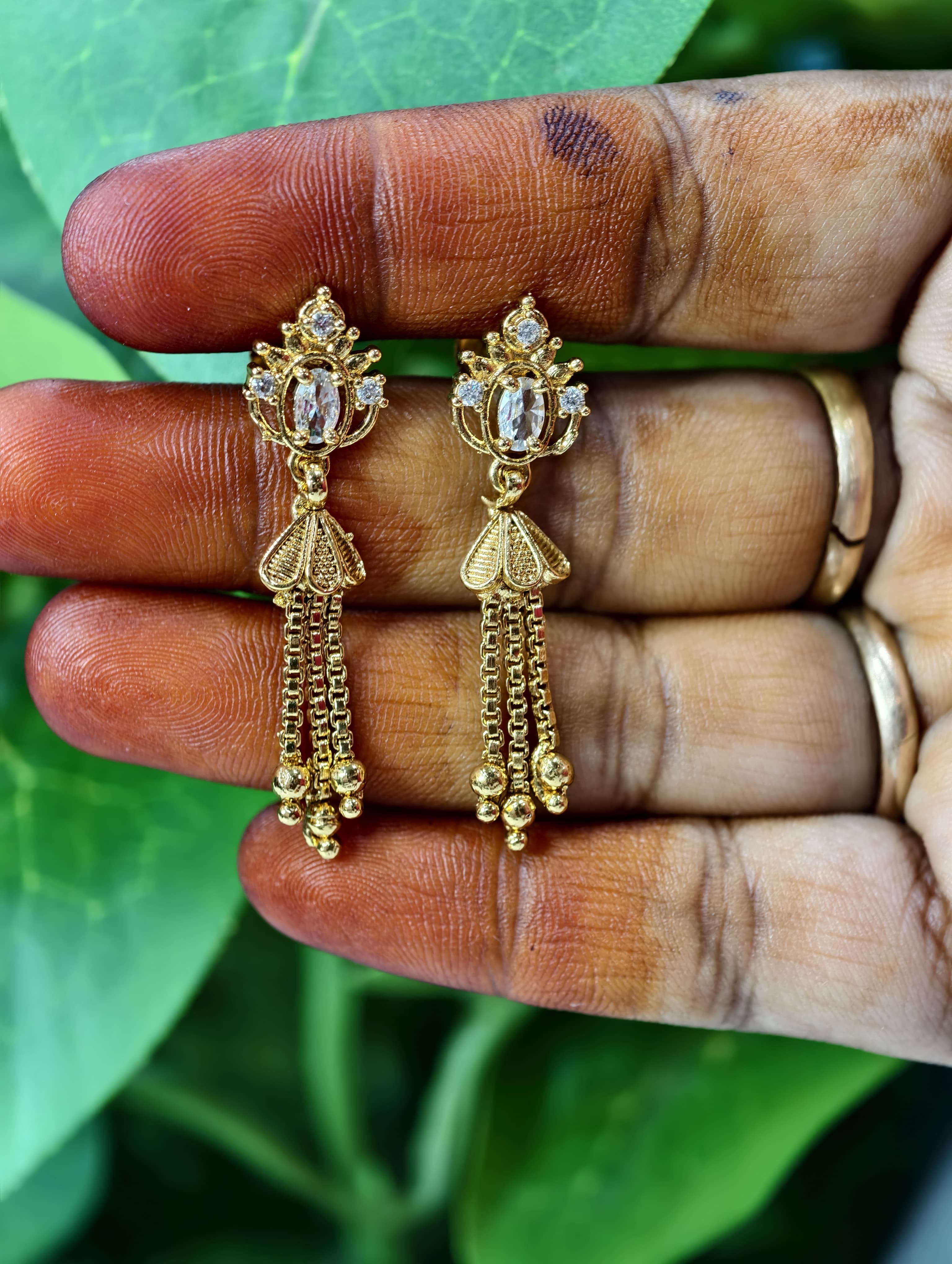 Gold Model Drop Earrings