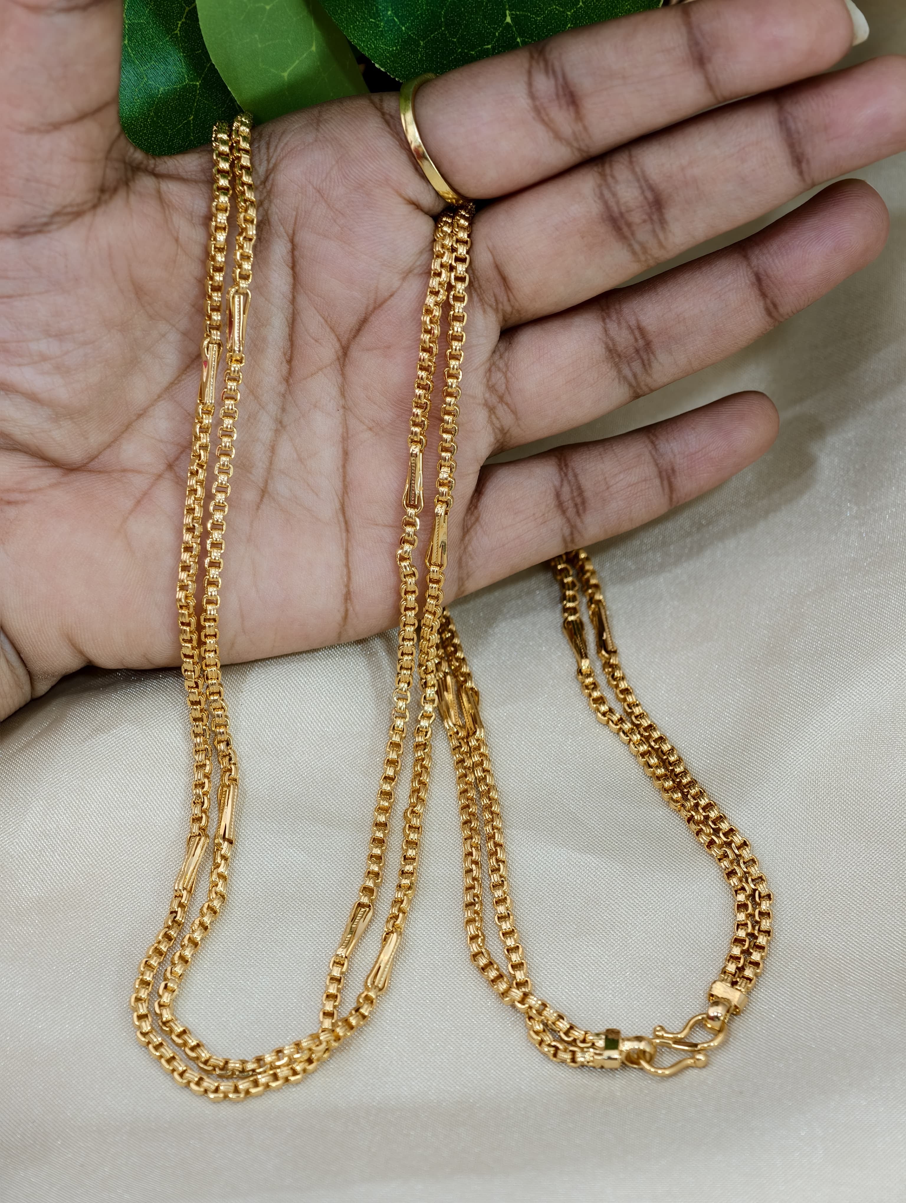 Handmadem 2 lines Badam Thali Chain