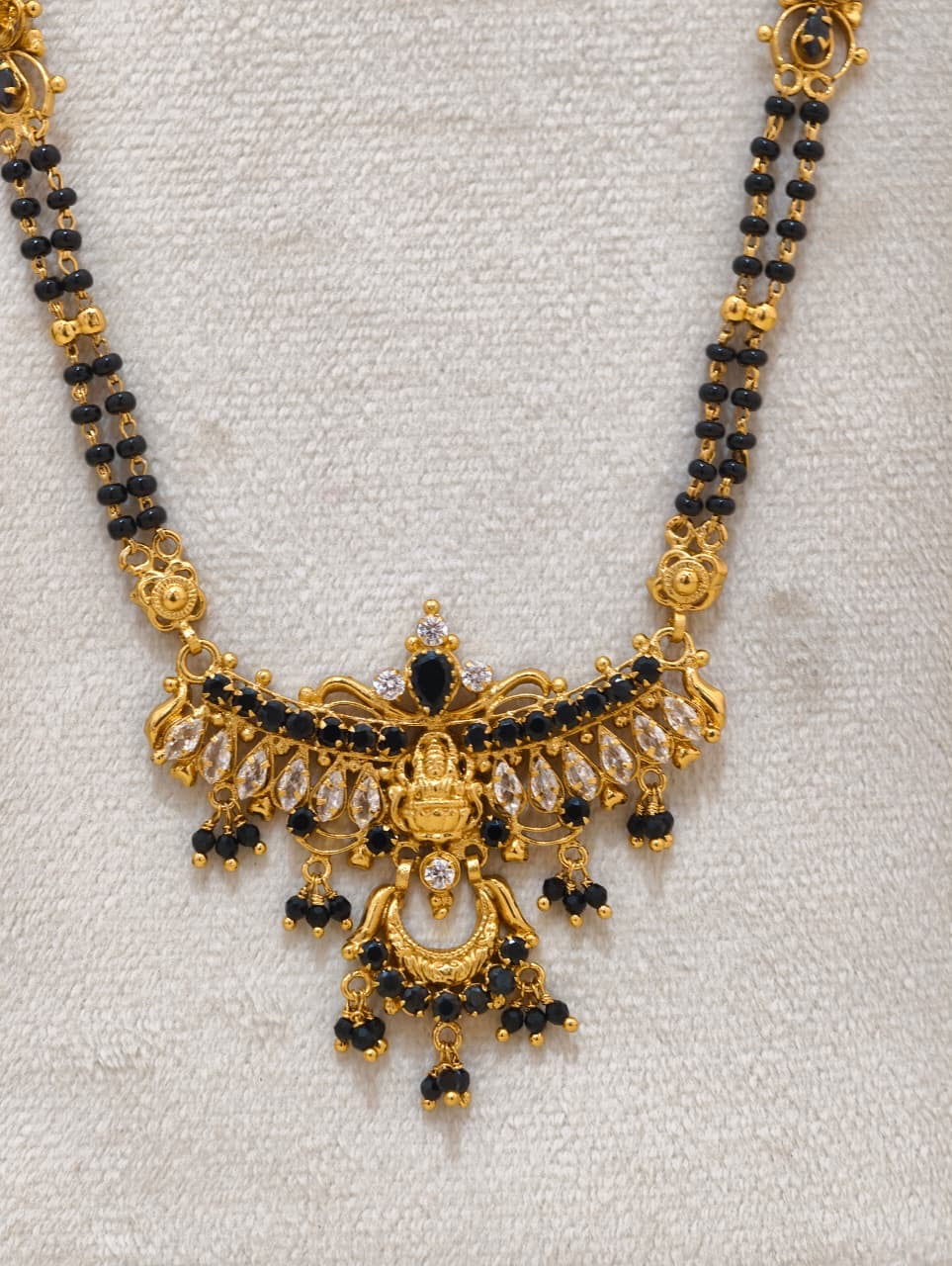 Gold Model Handmade long Black Beads-2 (28" Inches)