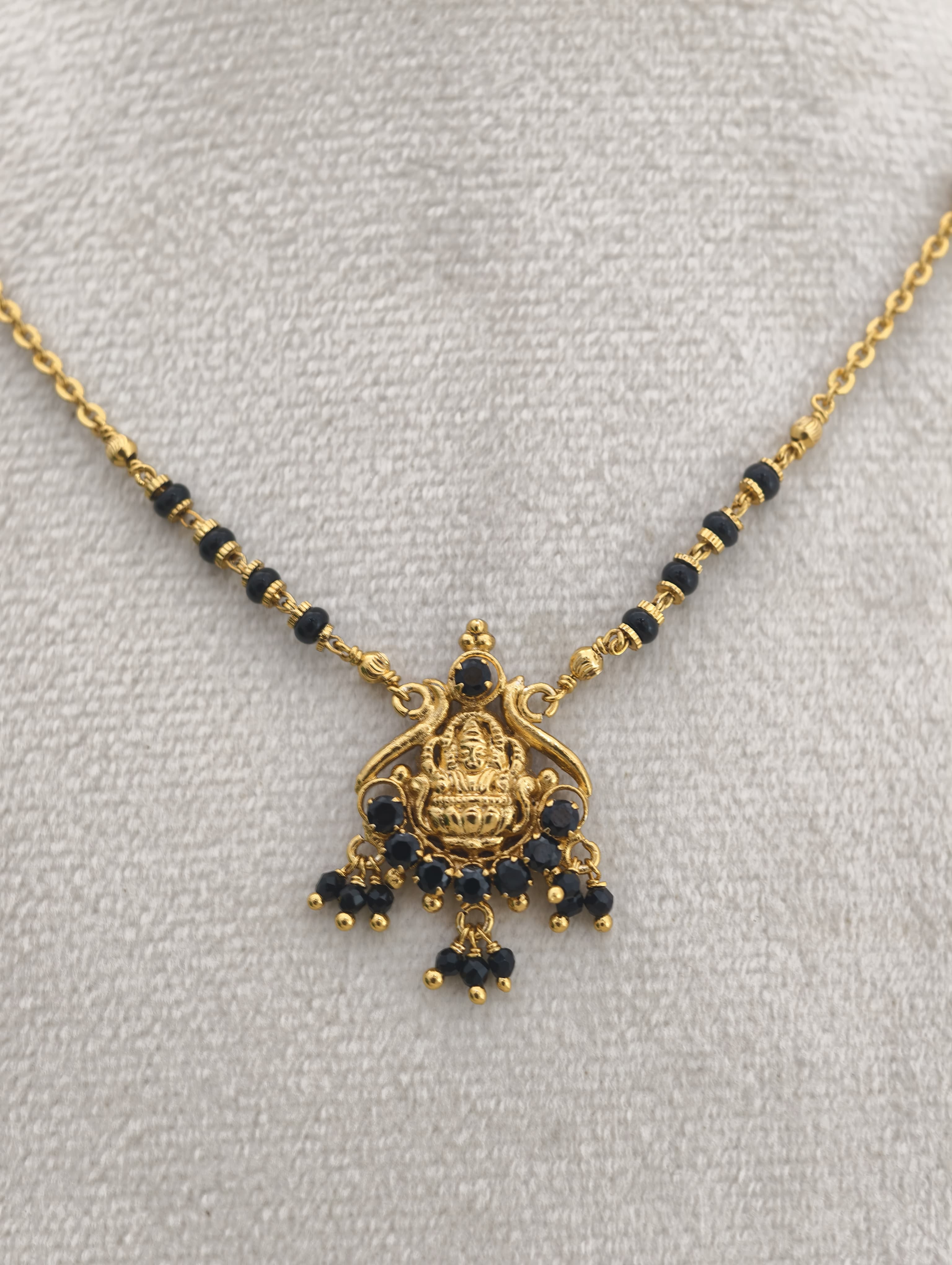 Handmade Lakshmi Short Black Beads
