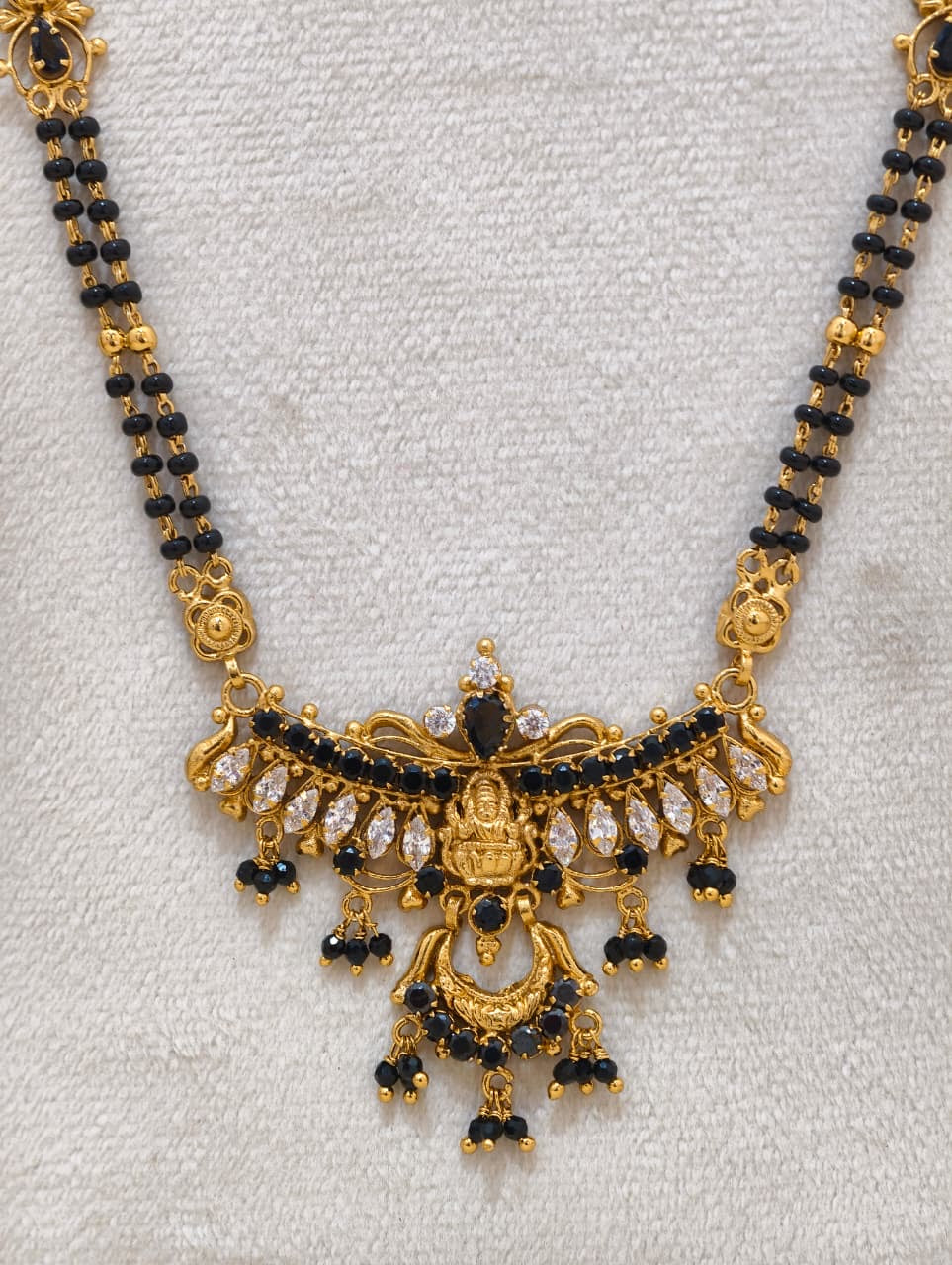 Gold Model Handmade long Black Beads-2 (28" Inches)