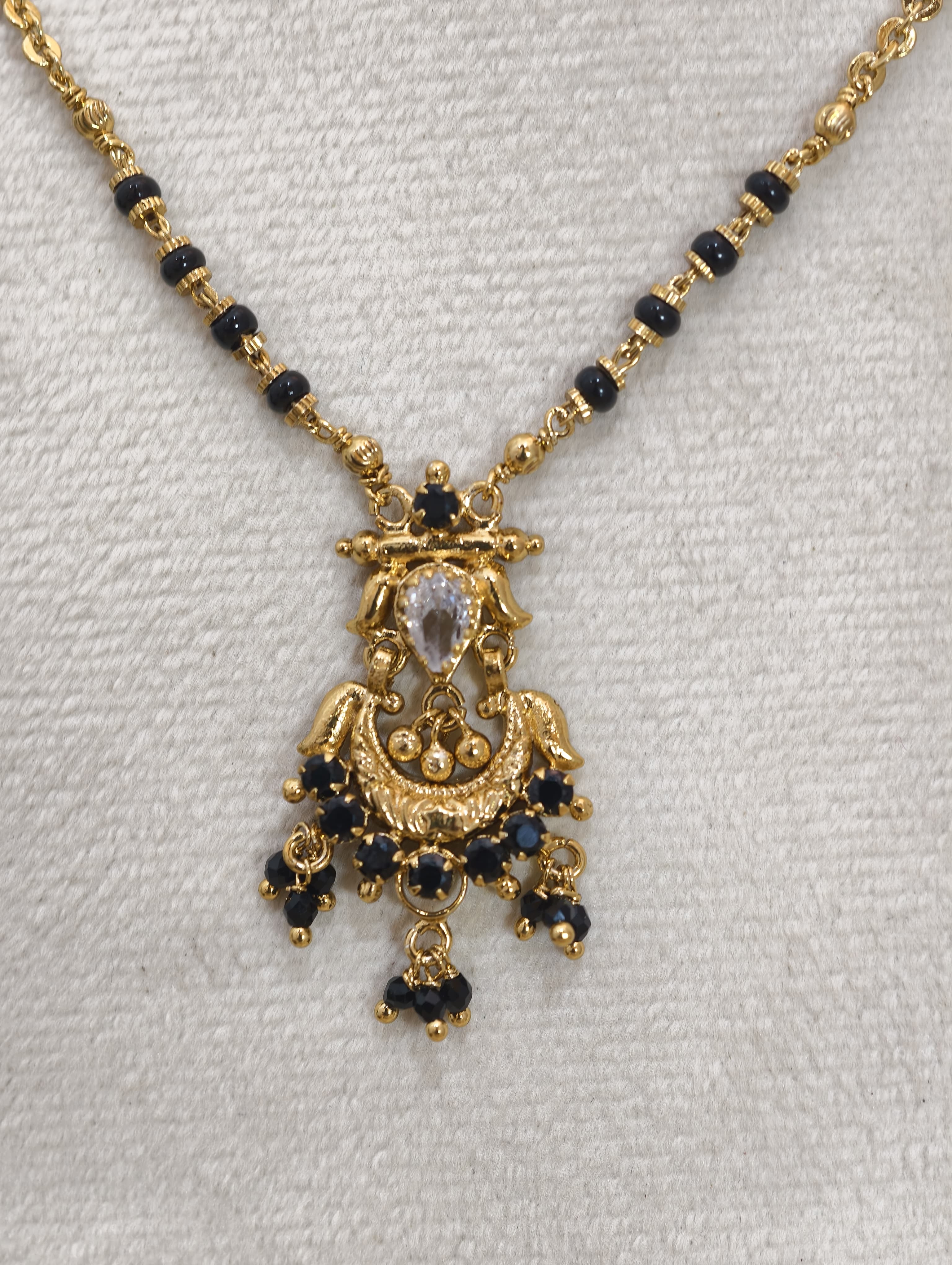Handmade Short Black Beads(Chadini Pendant)