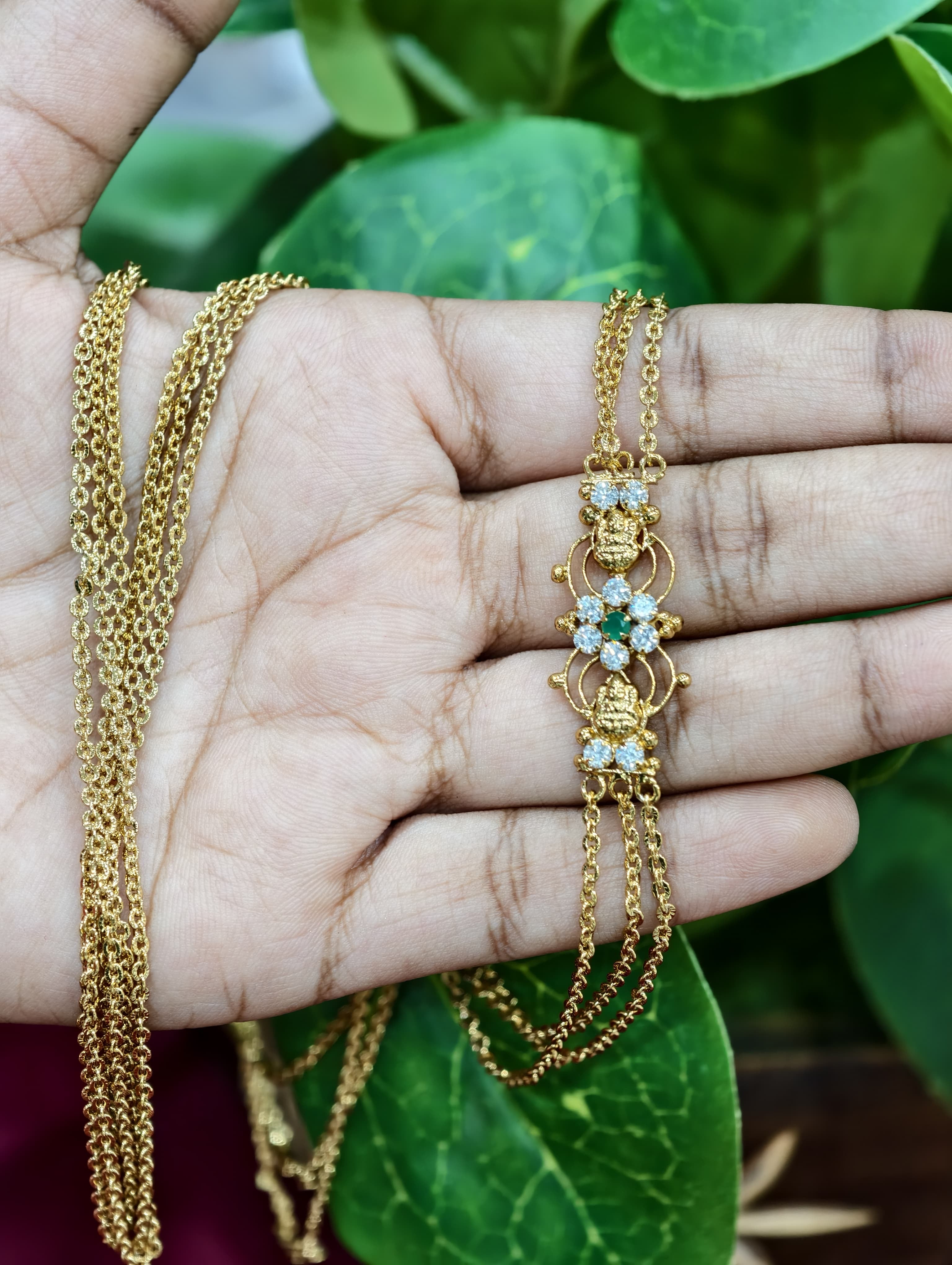 Handmade gold Model Chandraharam