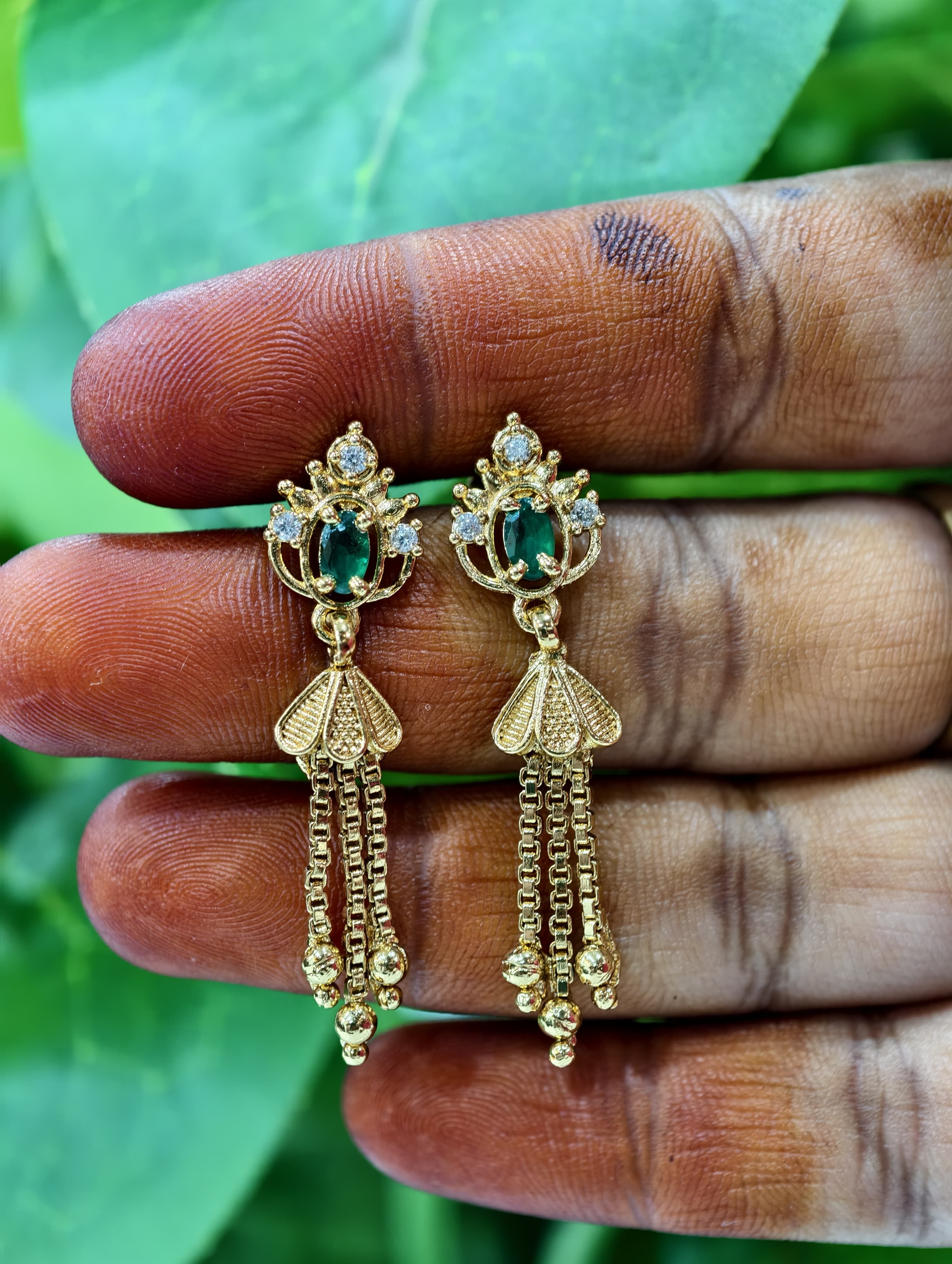 Gold Model Drop Earrings