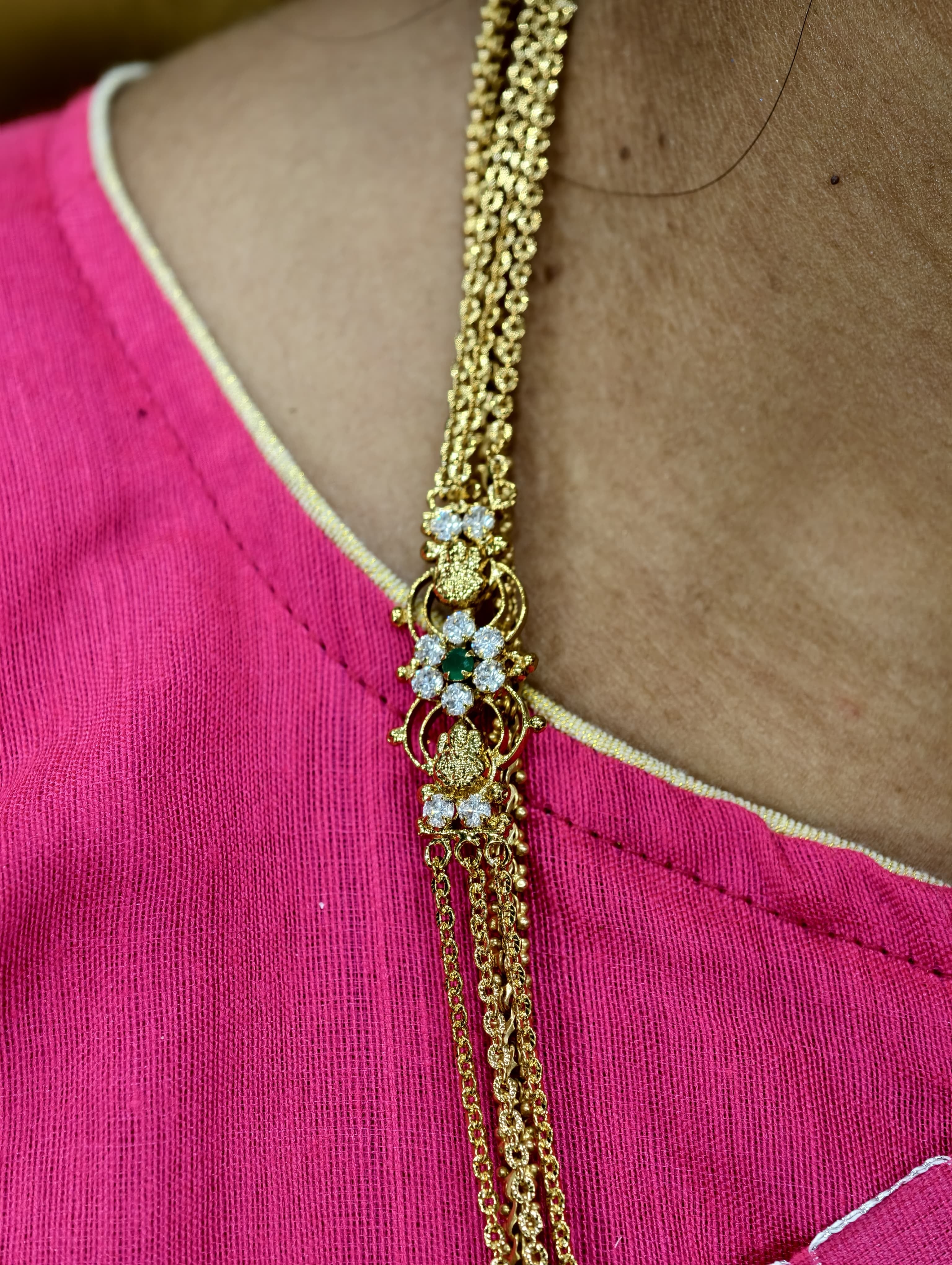Handmade gold Model Chandraharam