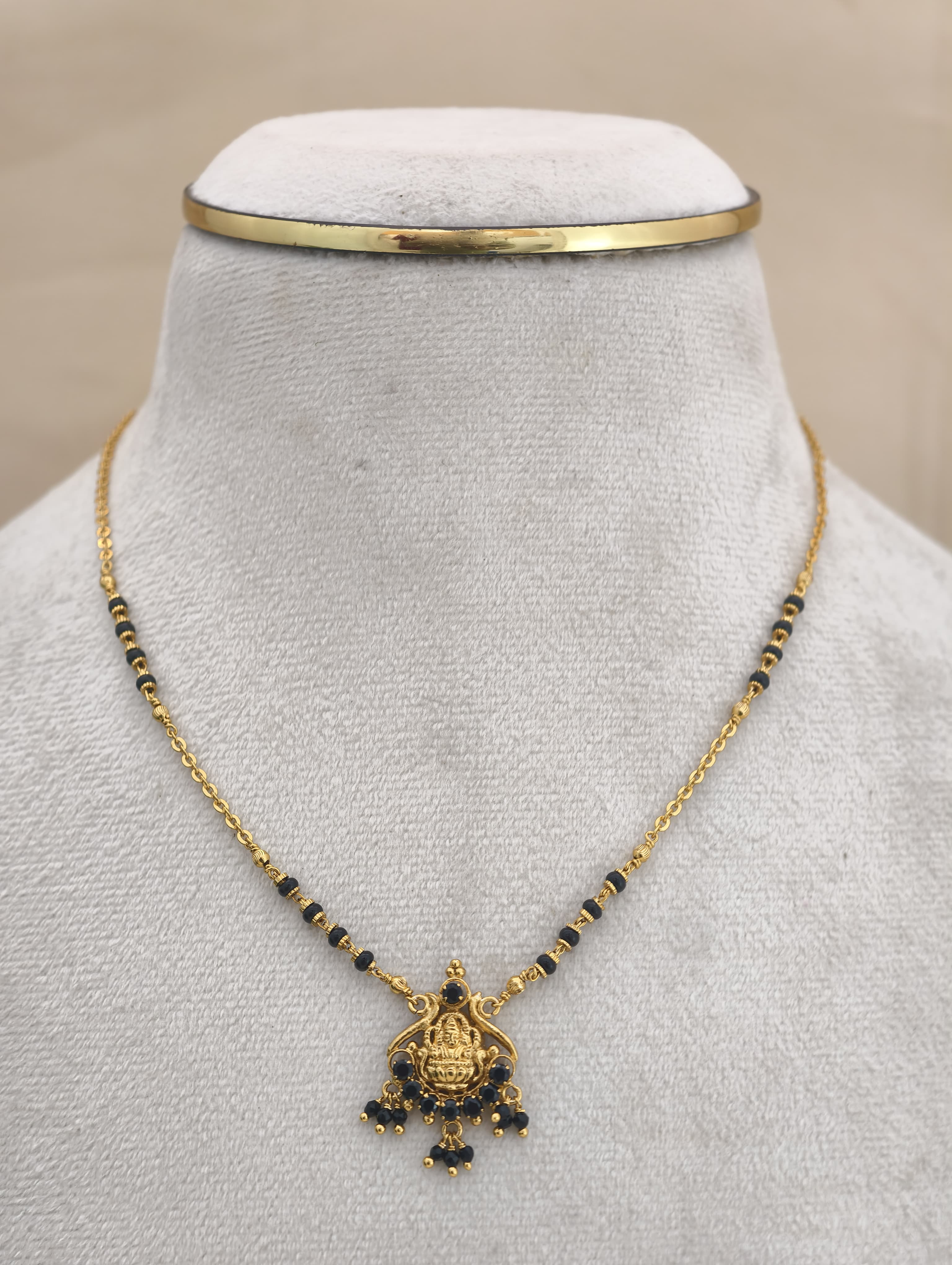 Handmade Lakshmi Short Black Beads