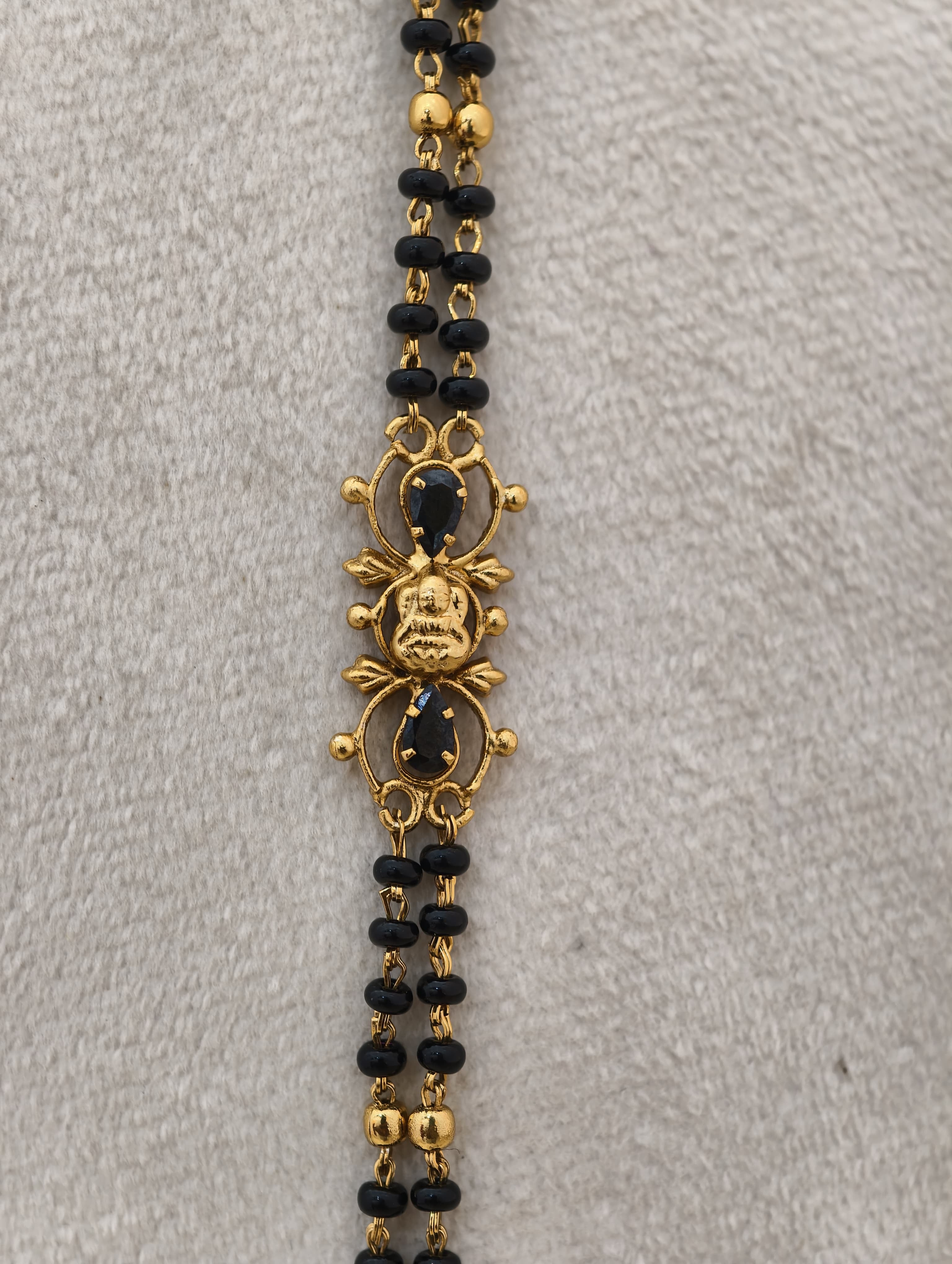 Gold Model Handmade long Black Beads-2( 26" Inches)