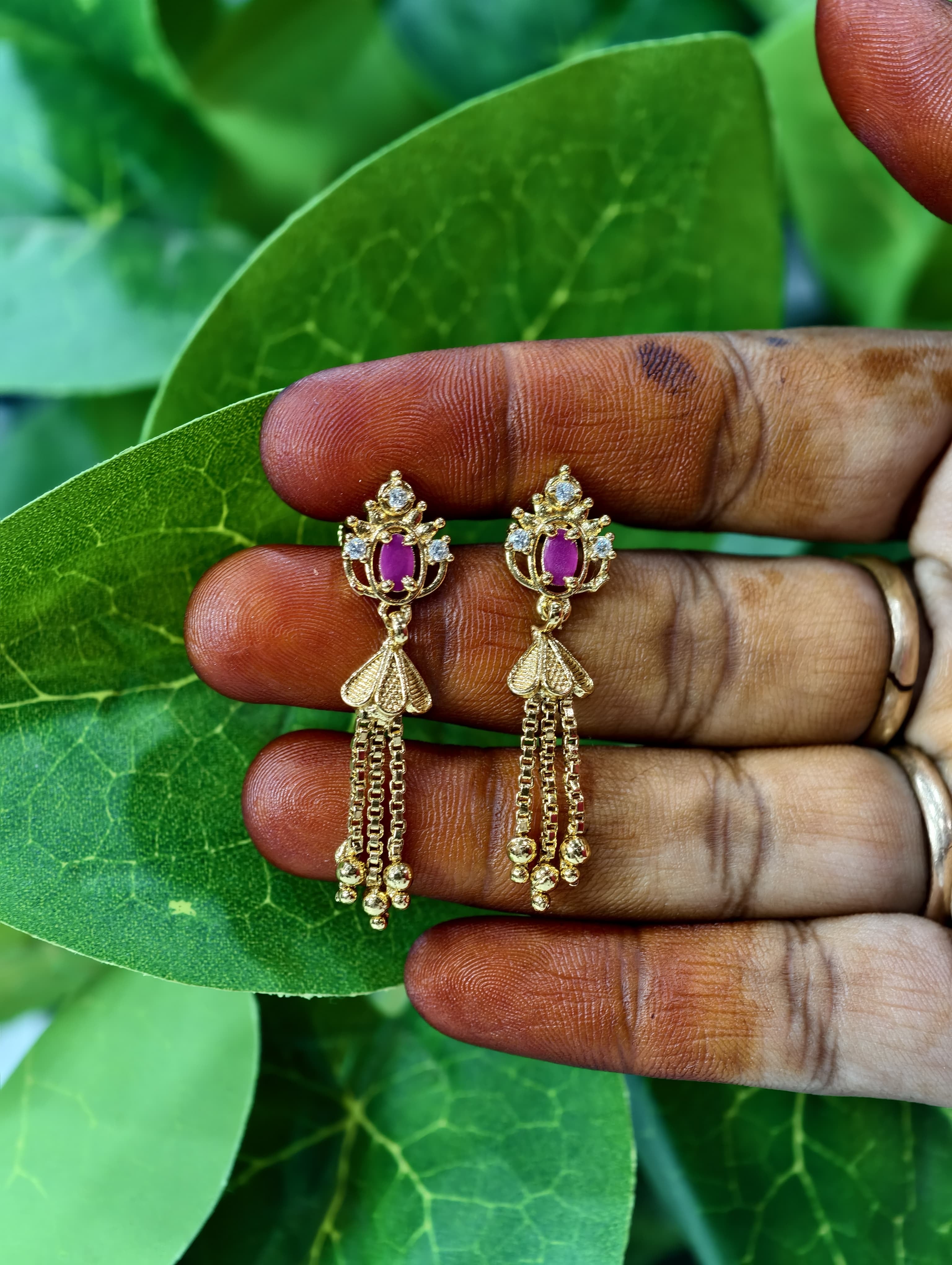 Gold Model Drop Earrings