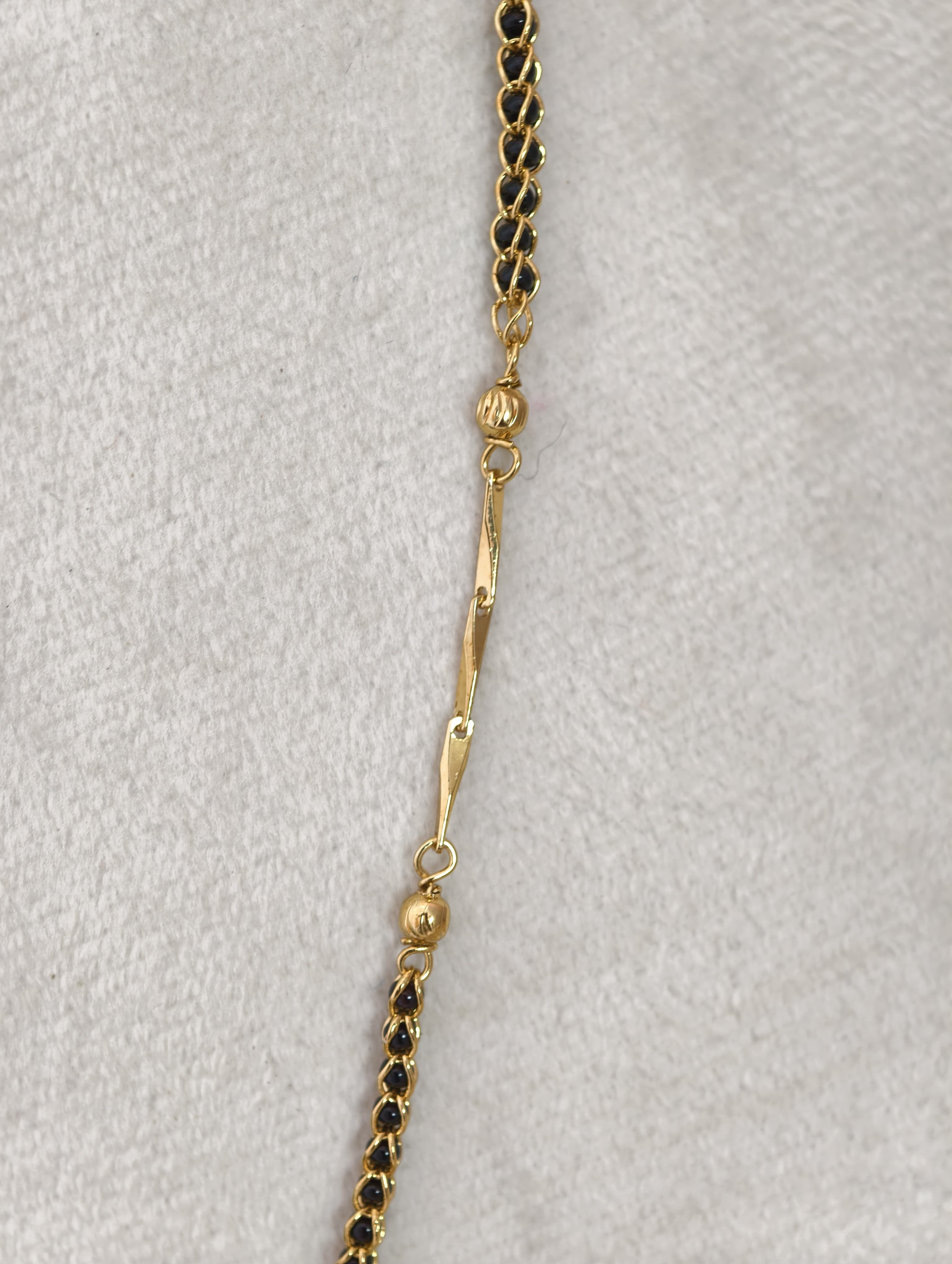 CZ Stones Ball Short Black Beads