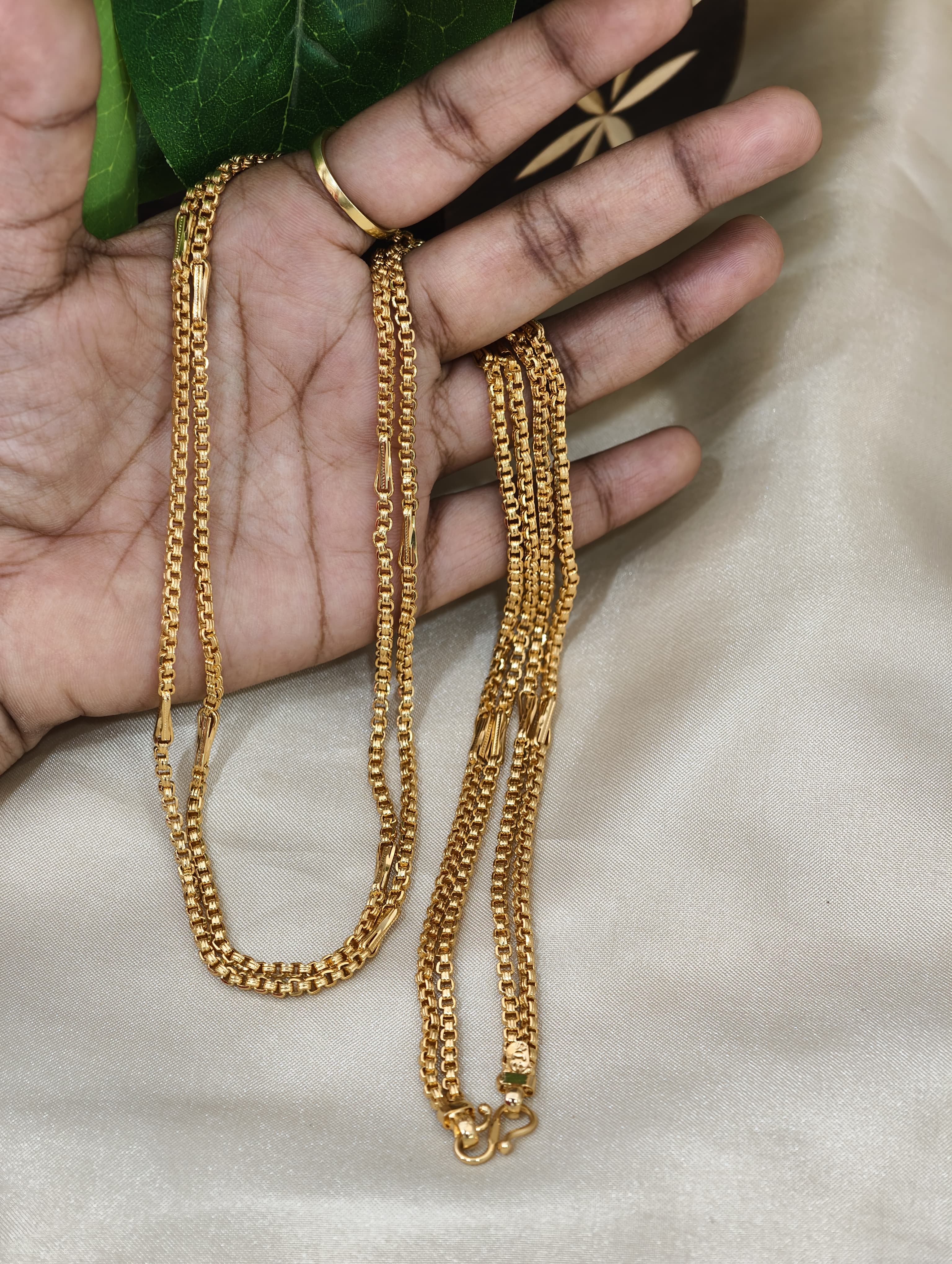 Handmadem 2 lines Badam Thali Chain