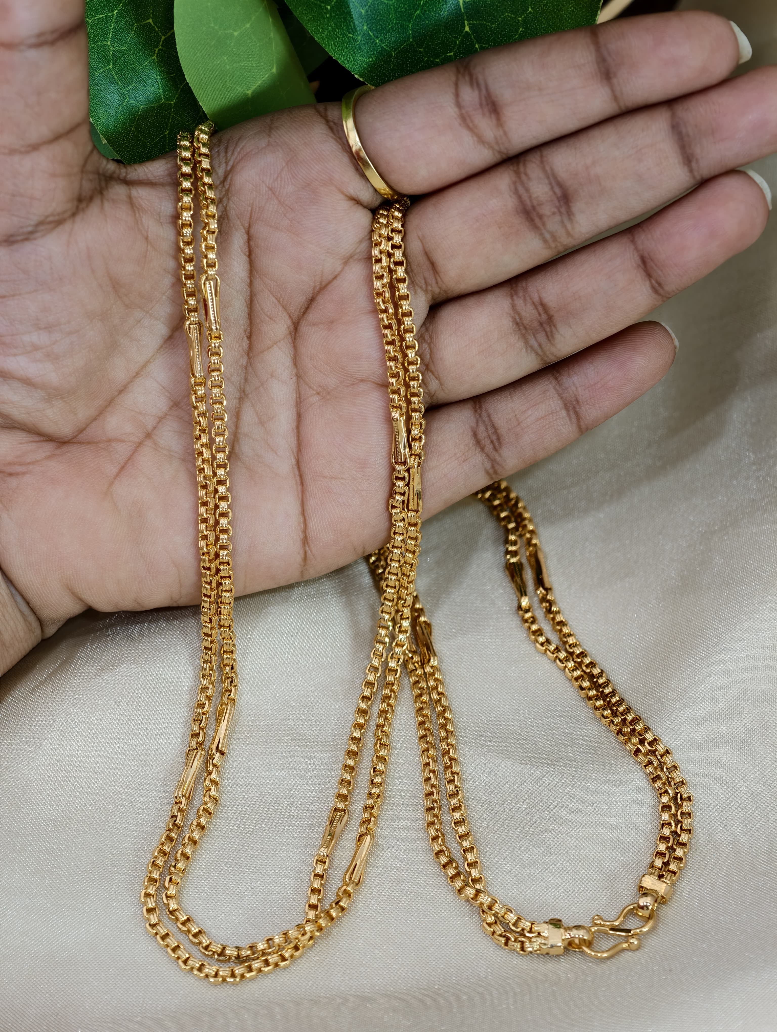 Handmadem 2 lines Badam Thali Chain