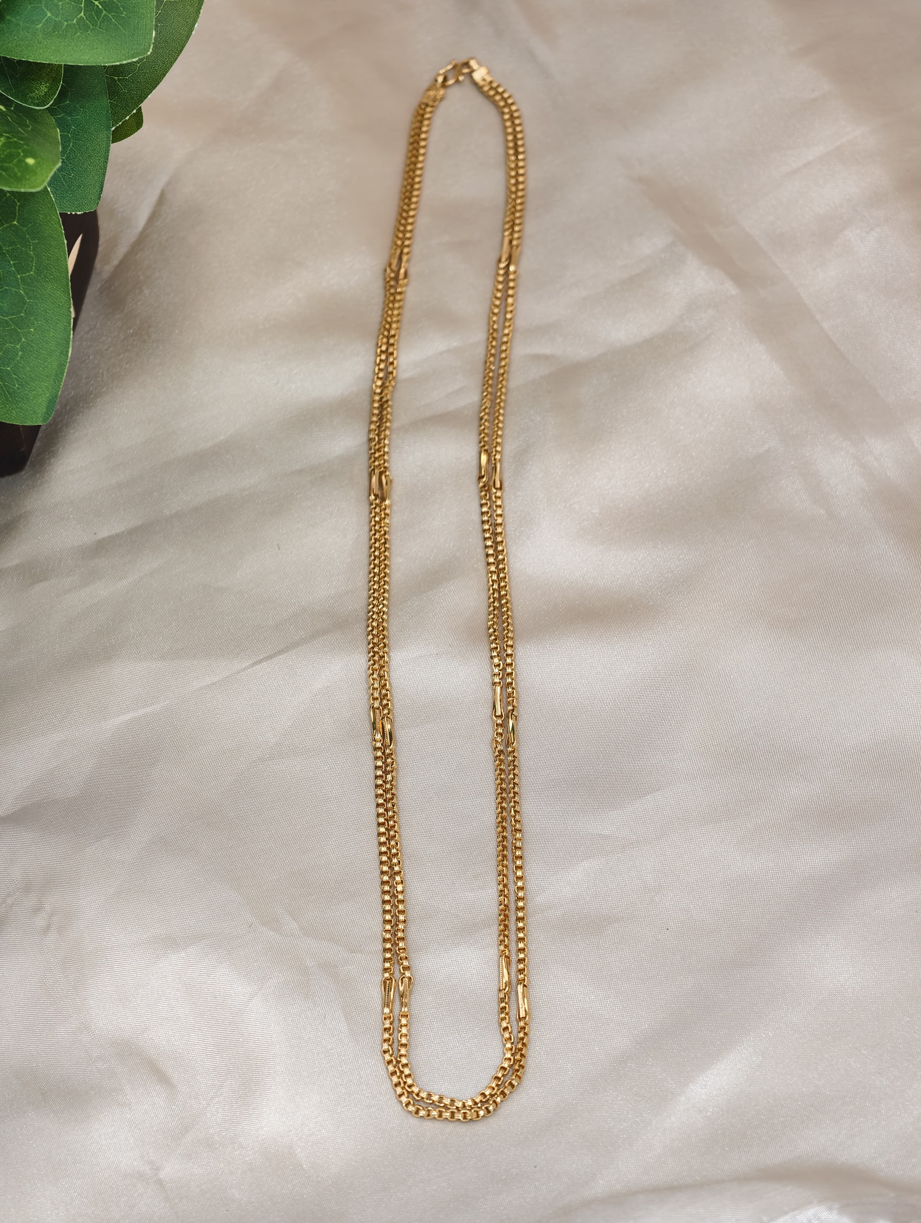 Handmadem 2 lines Badam Thali Chain